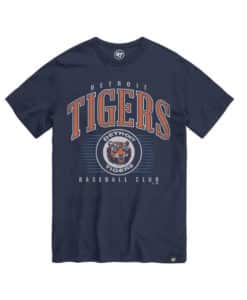 Detroit Tigers Men's 47 Brand Cooperstown Atlas Blue Double Header T-Shirt Tee