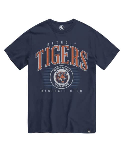 Detroit Tigers Men's 47 Brand Cooperstown Atlas Blue Double Header T-Shirt Tee