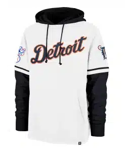 Detroit Tigers Men's 47 Brand Cooperstown White Shortstop Pullover Hoodie
