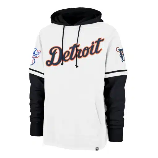 Detroit Tigers Men's 47 Brand Cooperstown White Shortstop Pullover Hoodie