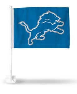 Detroit Lions Logo Blue Car Flag