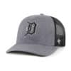 Detroit Tigers 47 Brand Charcoal Black Trucker Mesh Snapback Hat