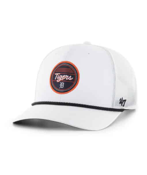 Detroit Tigers 47 Brand White Tropic Forest Trucker Mesh Snapback Hat