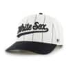 Chicago White Sox 47 Brand White Black Double Header Pinstripe Snapback Hat