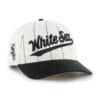 Chicago White Sox 47 White Black Double Header Pinstripe Snapback Hat