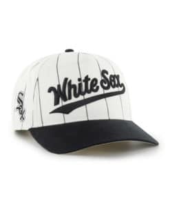 Chicago White Sox 47 White Black Double Header Pinstripe Snapback Hat