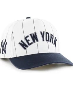 New York Yankees 47 White Double Header Pinstripe Snapback Hat