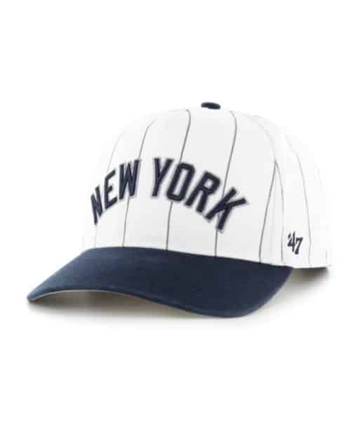 New York Yankees 47 Brand White Double Header Pinstripe Snapback Hat