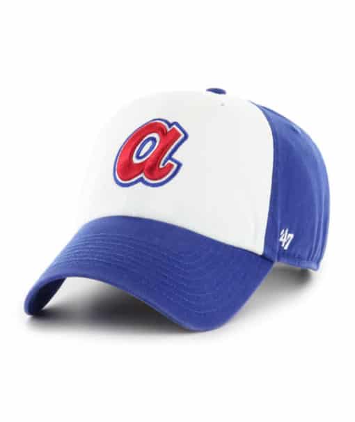 Atlanta Braves 47 Brand Cooperstown Royal White Clean Up Adjustable Hat