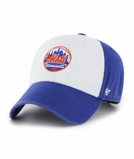 New York Mets 47 Brand Cooperstown Royal White Freshman Clean Up Adjustable Hat