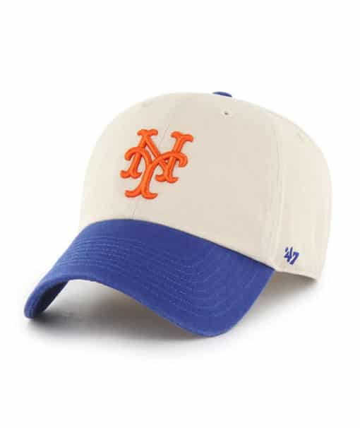 New York Mets 47 Brand Cooperstown Bone Royal Two Tone Clean Up Adjustable Hat