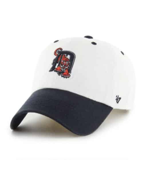 Detroit Tigers 47 Brand Cooperstown Double Header White Clean Up Adjustable Hat