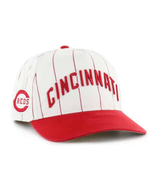 Cincinnati Reds 47 Brand Cooperstown White Pinstripe Snapback Hat