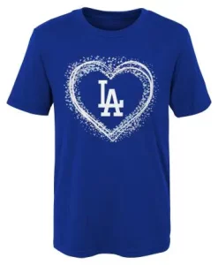 Los Angeles Dodgers TODDLER Royal Blue Heart Shot T-Shirt Tee