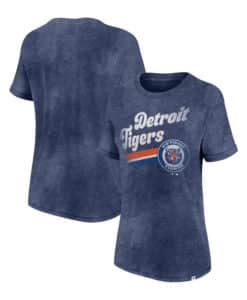 Detroit Tigers Women's Fanatics Vintage Washed Navy T-Shirt Tee