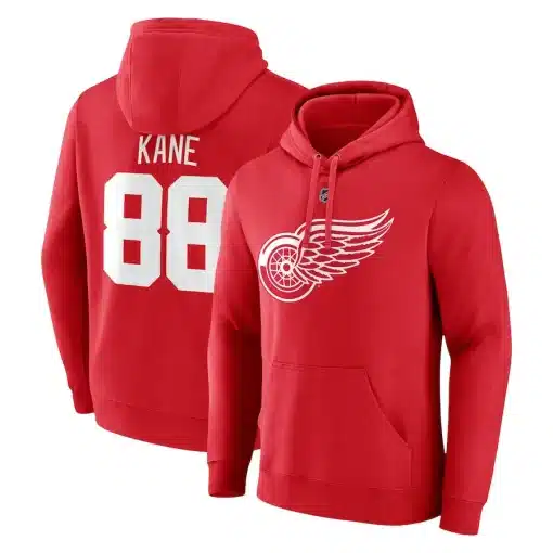 Detroit Red Wings Men's Fanatics Patrick Kane #88 Red Fleece Pullover Hoodie