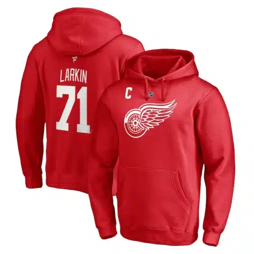 Detroit Red Wings Men's Fanatics Dylan Larkin #71 Red Fleece Pullover Hoodie