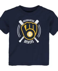 Milwaukee Brewers TODDLER Navy Swing Bats T-Shirt Tee