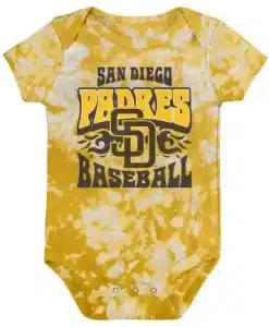 San Diego Padres Baby Lil Rocker Yellow Bleach Out Onesie Creeper