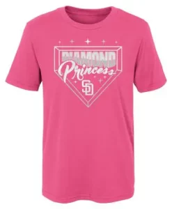 San Diego Padres TODDLER Girls Dark Pink Diamond Princess T-Shirt Tee