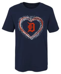 Detroit Tigers TODDLER Navy Heart Shot T-Shirt Tee