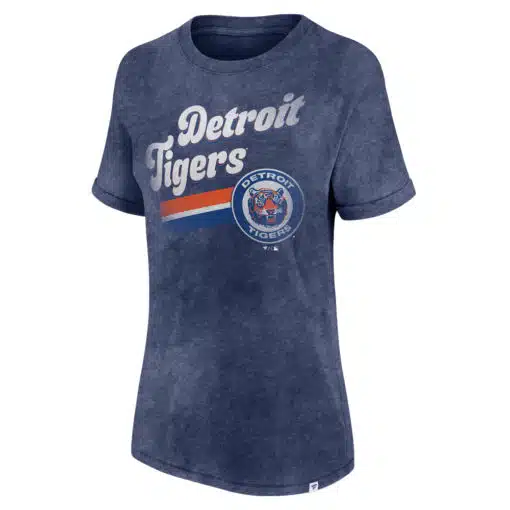 Detroit Tigers Women's Fanatics Vintage Washed Navy T-Shirt Tee - Image 2