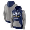 Milwaukee Brewers Men's Fanatics Navy Gray Pullover Hoodie