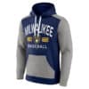 Milwaukee Brewers Men's Fanatics Navy Gray Pullover Hoodie