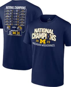 Michigan Wolverines Men's Fanatics 2023 National Champions Schedule Navy T-Shirt Tee