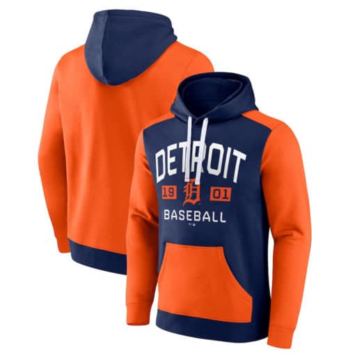 Detroit Tigers Men's Fanatics Navy Orange Pullover Hoodie