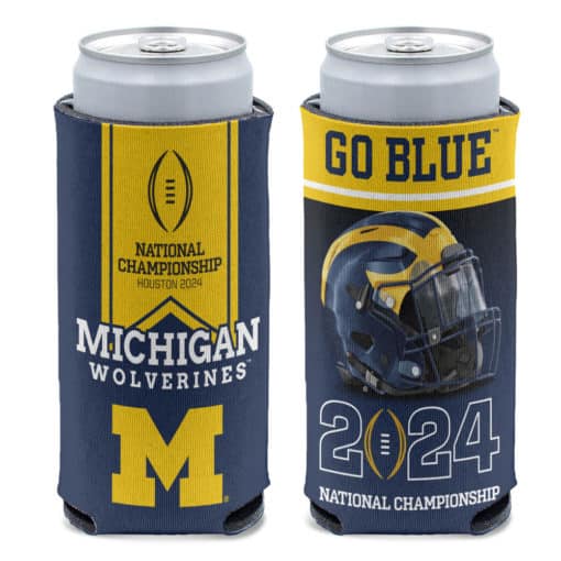 Michigan Wolverines 12 oz 2023 National Football Champions Slim Can Cooler Holder