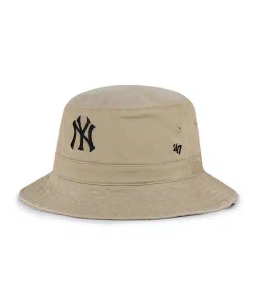New York Yankees 47 Brand Black NY Khaki Bucket Hat