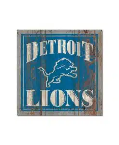 Detroit Lions Wooden Magnet - 3" X 3"