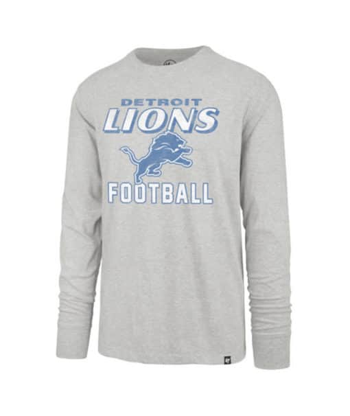 Detroit Lions Men's 47 Brand Grey Dozer Franklin Long Sleeve T-Shirt Tee