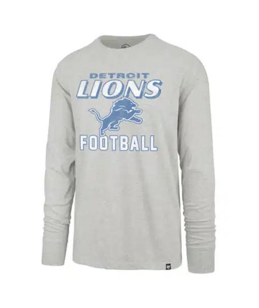 Detroit Lions Men's 47 Brand Grey Dozer Franklin Long Sleeve T-Shirt Tee