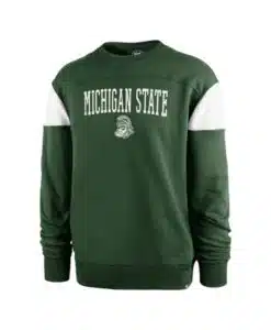Michigan State Spartans Men's 47 Brand Vintage Green Crew Pullover Sweatshirt