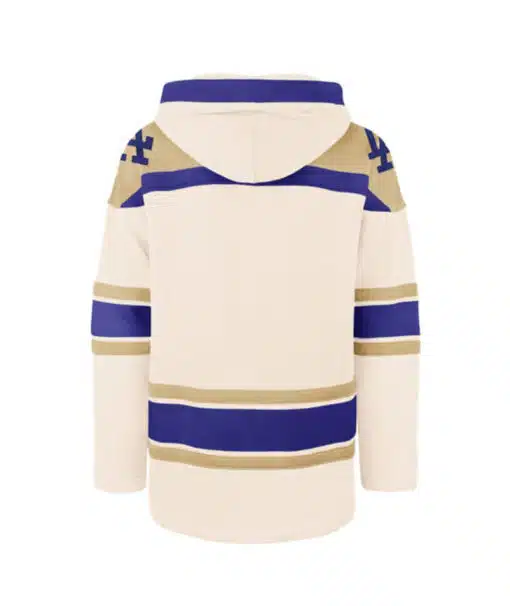 Los Angeles Dodgers Men's 47 Brand Cream Pullover Jersey Hoodie