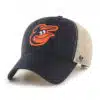 Baltimore Orioles 47 Brand Black Flagship MVP Khaki Mesh Snapback Hat