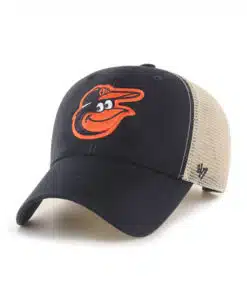 Baltimore Orioles 47 Brand Black Flagship MVP Khaki Mesh Snapback Hat