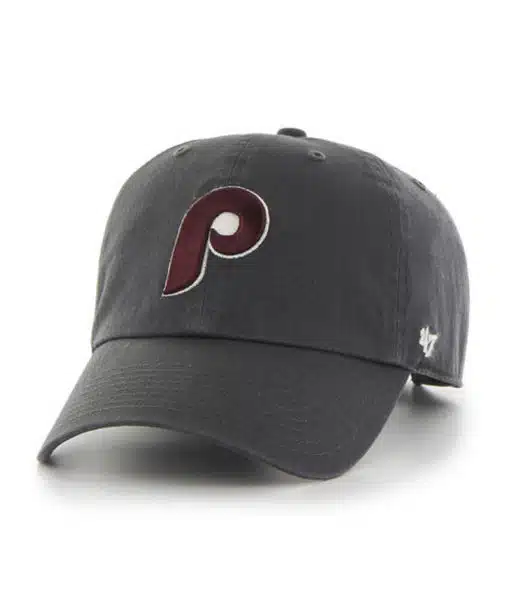 Philadelphia Phillies 47 Brand Cooperstown Charcoal Clean Up Adjustable Hat