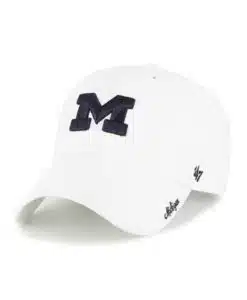 Michigan Wolverines Women's 47 Brand White Miata Clean Up Adjustable Hat
