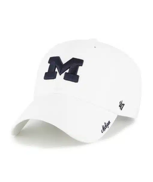 Michigan Wolverines Women's 47 Brand White Miata Clean Up Adjustable Hat
