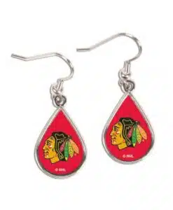 Chicago Blackhawks Tear Drop Earrings