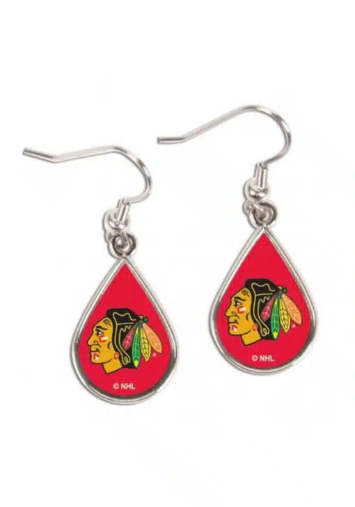 Chicago Blackhawks Tear Drop Earrings