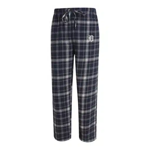 Detroit Tigers Men's Ultimate Navy Gray Plaid Flannel Pajama Pants