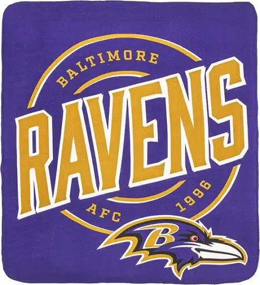 Baltimore Ravens 50x60 Fleece Throw Blanket