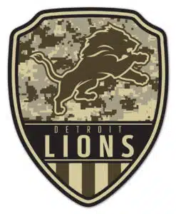 Detroit Lions Sign Wood 11x14 Shield Shape