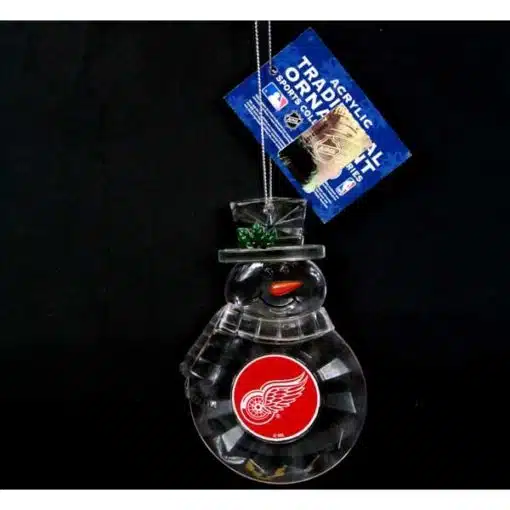 Detroit Red Wings Acrylic Snowman Ornament