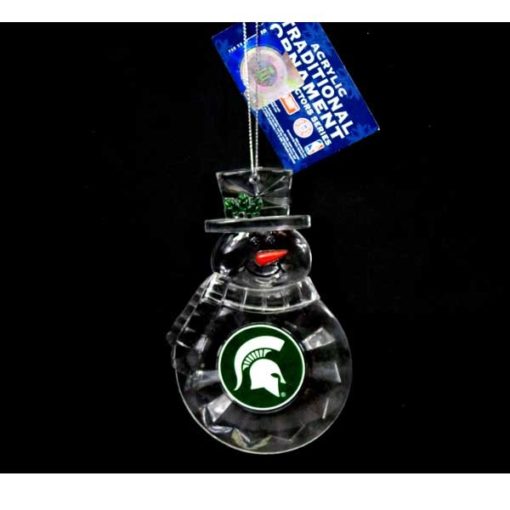 Michigan State Spartans Acrylic Snowman Ornament