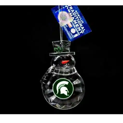 Michigan State Spartans Acrylic Snowman Ornament